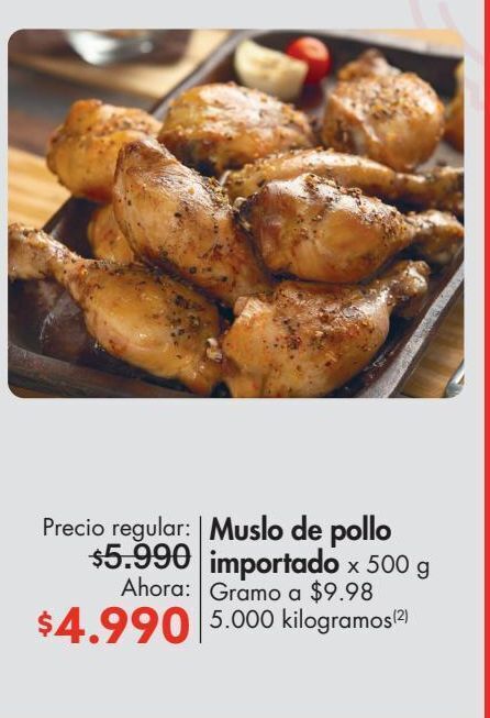 Metro Muslo de pollo importado x 500 g oferta