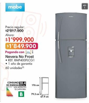 Metro Nevera no frost oferta