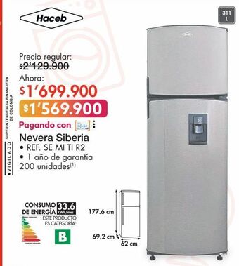 Metro Nevera siberia oferta