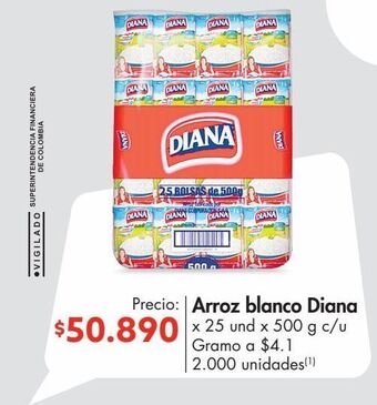 Metro Arroz blanco diana x 25 und x 500 g c/u oferta