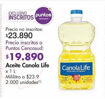 Metro Aceite canola life x 1 l oferta