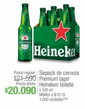 Jumbo Sixpack de cerveza heineken premium lager x 330ml oferta