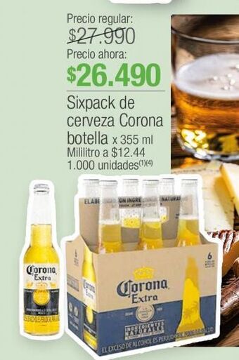 Jumbo Sixpack de cerveza corona botella x 355ml oferta