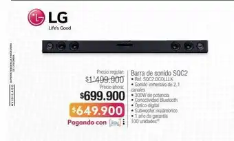Jumbo Lg barra de sonido sqc2 • ref. sqc2.dcolllk oferta