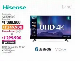 Jumbo Hisense smart tv led uhd 4k 50 • ref. 50a6hv oferta