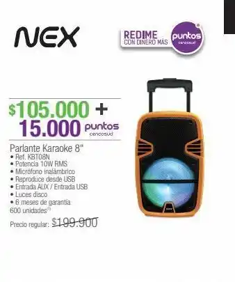 Jumbo Nex parlante karaoke 8 • ref. kbt08n oferta