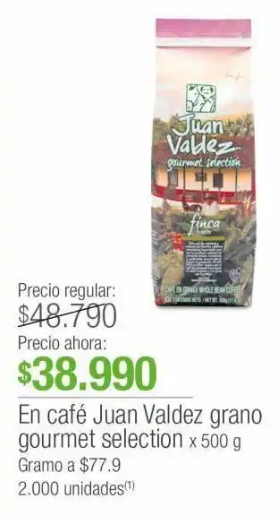 Jumbo En café juan valdez grano gourmet selection x 500g oferta