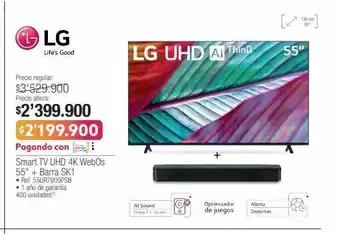 Jumbo Lg smart tv uhd 4k webos 55 + barra sk1 • ref. 55ur7800psb oferta