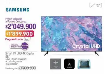 Jumbo Samsung smart tv uhd 4k crystal 58 • ref. un58cu7000kxzl oferta