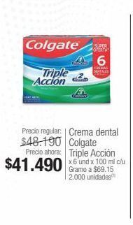 Jumbo Crema dental colgate triple acción x 6 und x 100 ml c/u oferta