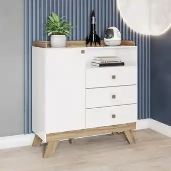 Muebles Jamar Comoda dior blanco, natural oferta