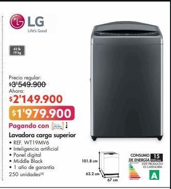 Metro Lg lavadora carga superior • ref. wt19mv6 oferta