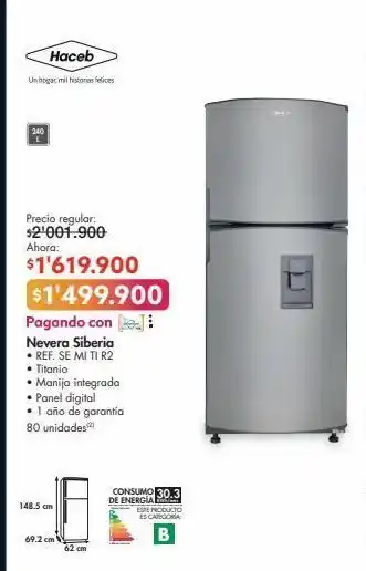 Metro Haceb nevera siberia • ref. se mi ti r2 oferta