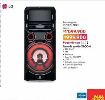 Metro Lg torre de sonido xboom • ref. rn7 oferta