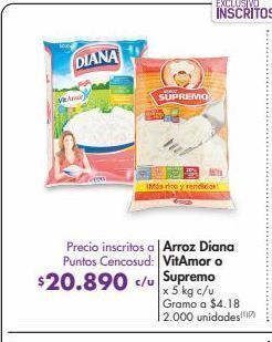 Metro Arroz diana vitamor o supremo x 5 kg c/u oferta