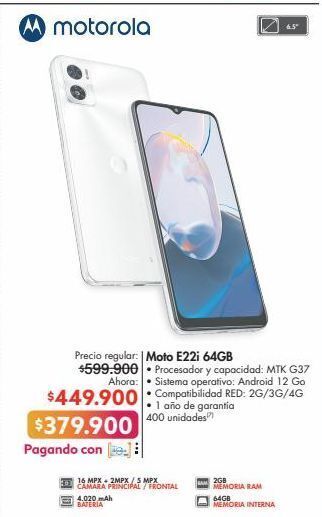 Metro Motorola moto e22i 64gb oferta