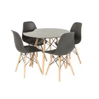 Linio Juego de comedor 4 puestos negro marven oferta