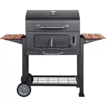 Linio Asador a carbón con bandejas laterales y tapa 72x47cm oferta