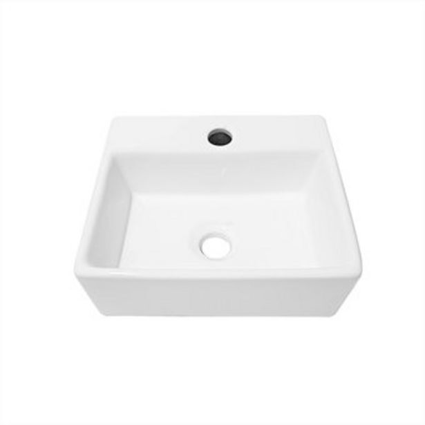 Linio Lavamanos rectangular en ceramica blanco vessel oferta