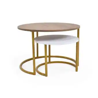 Éxito Set mesas auxiliares anaheim mácula blanco oferta