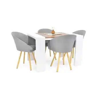 Éxito Comedor 4p chicago mácula sillas tokyo plata en tela oferta