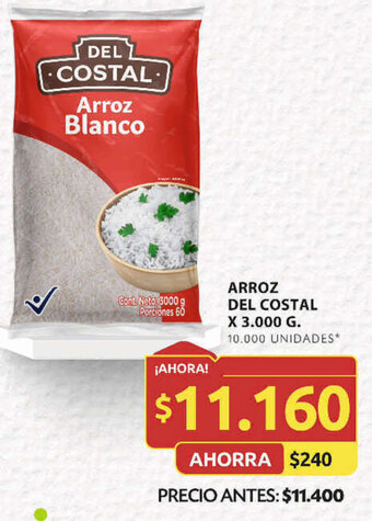 Ara ARROZ DEL COSTAL X 3.000 G. oferta