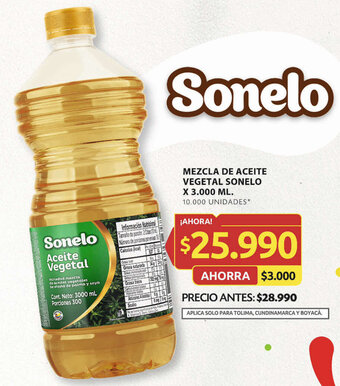 Ara MEZCLA DE ACEITE VEGETAL SONELO X 3.000 ML. oferta