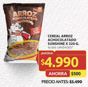 Ara CEREAL ARROZ ACHOCOLATADO SUNSHINE X 320 G. oferta