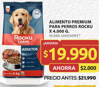 Ara ALIMENTO PREMIUM PARA PERROS ROCKU X 4.000 G. oferta
