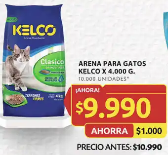 Ara ARENA PARA GATOS KELCO X 4.000 G. 10.000 UNIDADES* oferta