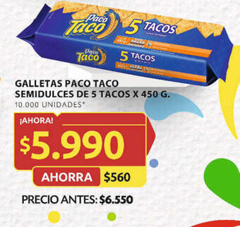 Ara GALLETAS PACO TACO SEMIDULCES DE 5 TACOS X 450 G. oferta