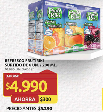 Ara REFRESCO FRUTIRIKI SURTIDO DE 6 UN. / 200 ML. oferta