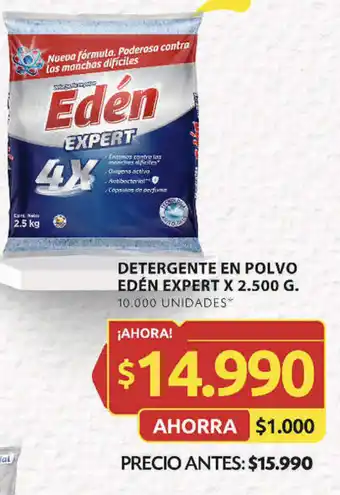 Ara DETERGENTE EN POLVO EDÉN EXPERT X 2.500 G. 10.000 UNIDADES* oferta