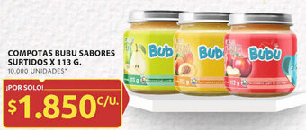 Ara COMPOTAS BUBU SABORES SURTIDOS X 113 G. oferta