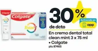 Éxito En crema dental total clean mint 3 x 75 ml • Colgate oferta