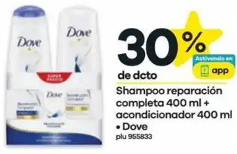 Éxito Shampoo reparación completa 400 ml + acondicionador 400 ml • Dove oferta