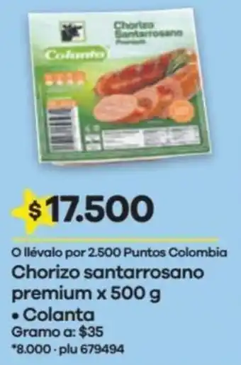Éxito Chorizo santa • Colanta oferta