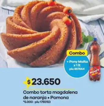 Éxito Combo torta magdalena de naranja • Pomona oferta