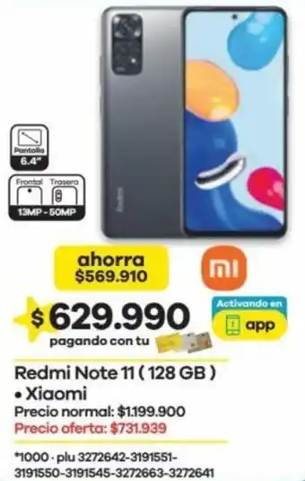 Éxito Redmi Note 11 (128 GB) • Xiaomi oferta