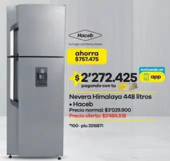 Éxito Nevera Himalaya 448 litros • Haceb oferta