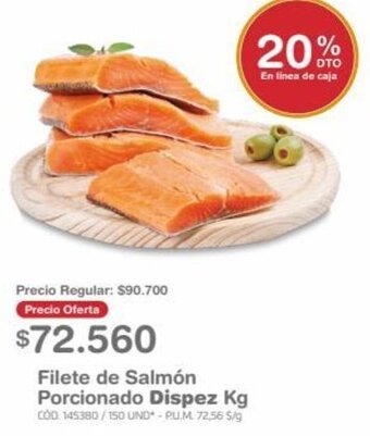 Makro Filete de Salmón Porcionado Dispez Kg oferta