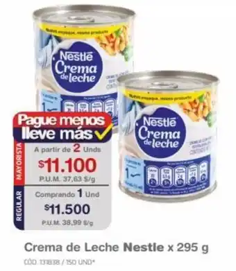 Makro Crema de Leche Nestle 2x 295 g oferta