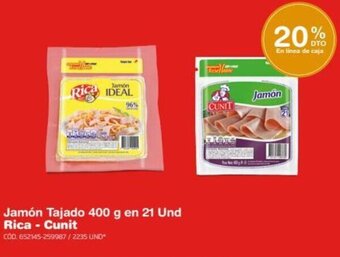 Makro Jamón Tajado 400 g en 21 Und Rica - Cunit oferta