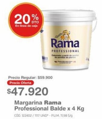 Makro Margarina Rama Professional Balde x 4 Kg oferta