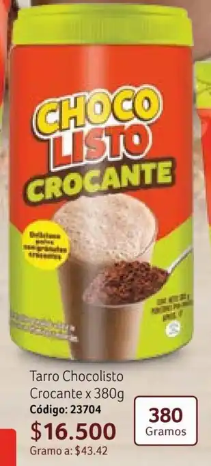 Nova Venta Tarro Chocolisto Crocante x 380g Código: 23704 oferta
