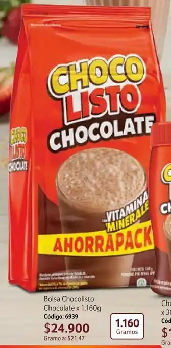 Nova Venta Bolsa Chocolisto Chocolate x 1.160g Código: 6939 oferta