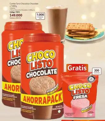 Nova Venta Combo Tarro Chocolisto Chocolate X 1000G oferta