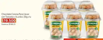 Nova Venta Chocolate Corona Para Llevar con Tostadas x 6 unds x 30g c/u oferta