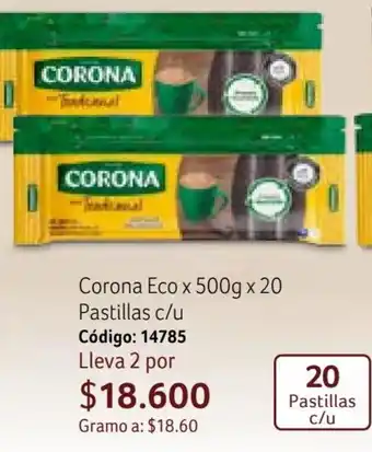 Nova Venta Corona Eco x 500g x 20 Pastillas c/u oferta