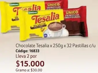 Nova Venta Chocolate Tesalia x 250g x 32 Pastillas c/u Código: 16833 oferta